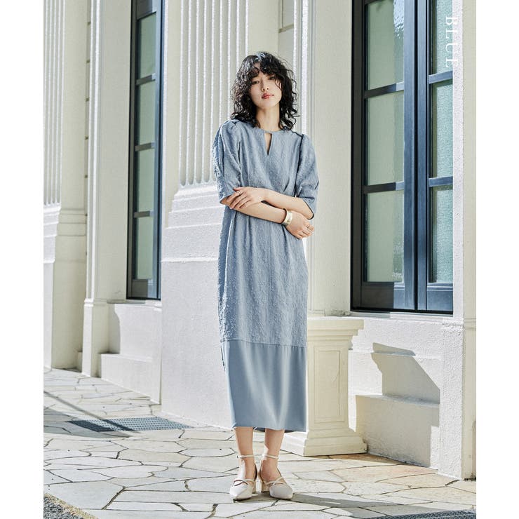 niana ニアナ ジャガードキーネックコクーンドレス | Fashion Letter | 詳細画像2 