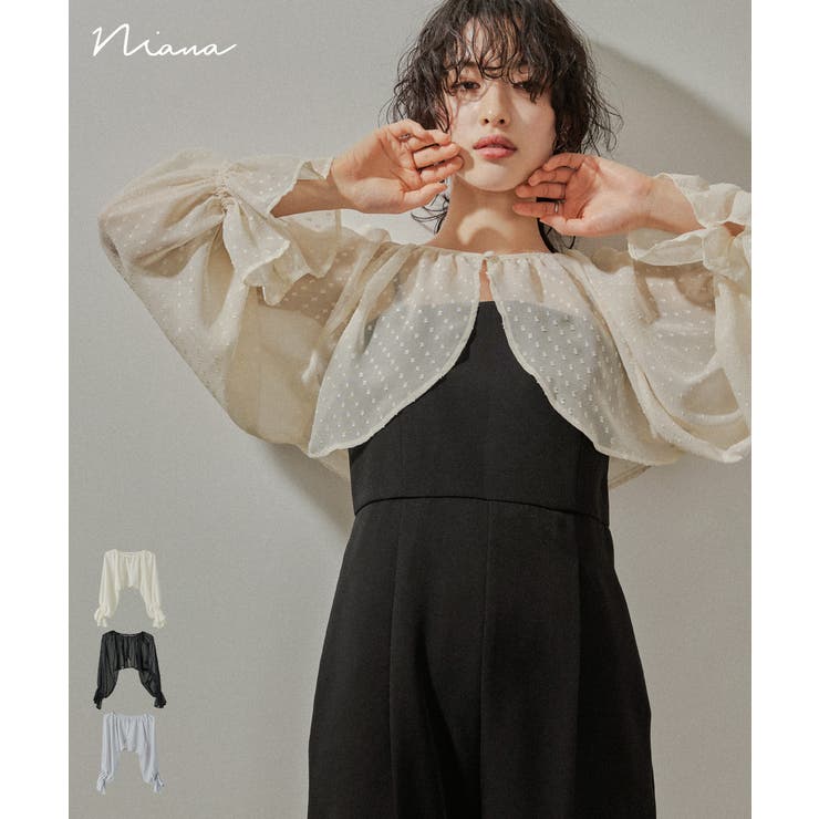 niana ニアナ パールボタンドットシアーボレロ | Fashion Letter | 詳細画像1 
