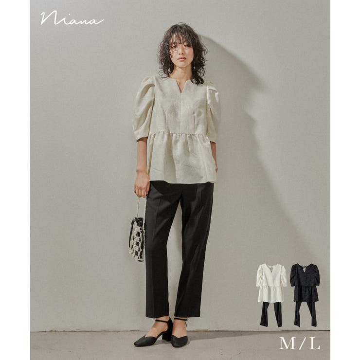 niana ニアナ ジャガードブラウステーパードパンツセットアップ | Fashion Letter | 詳細画像1 