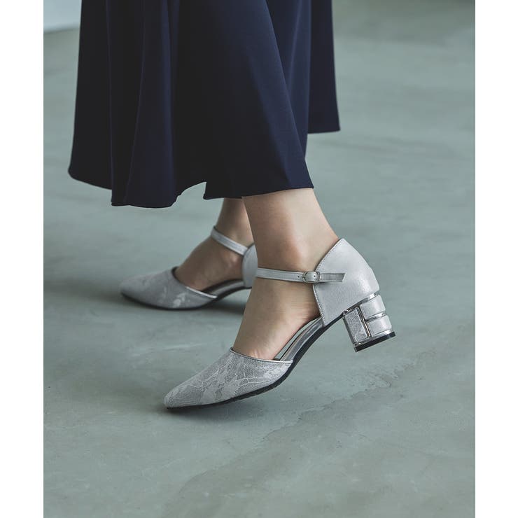niana ニアナ チャンキーヒールレースパンプス[品番：FT000007257]｜Fashion  Letter（ファッションレター）のレディースファッション通販｜SHOPLIST（ショップリスト）