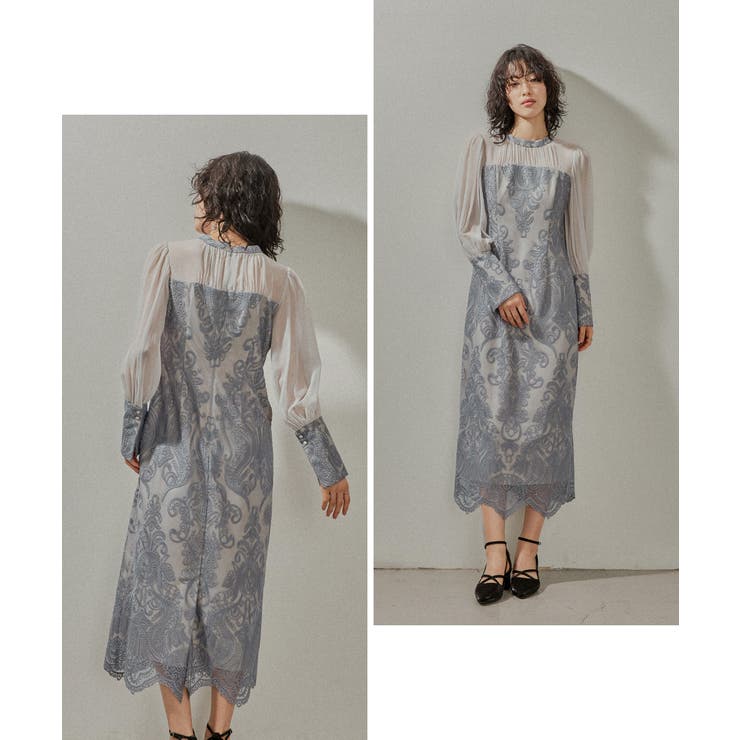 niana ニアナ ダマスクギャザードレス | Fashion Letter | 詳細画像4 