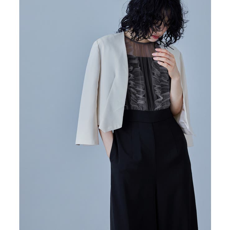 niana ニアナ ノーカラーショートフォーマルジャケットレディース[品番：FT000007159]｜Fashion  Letter（ファッションレター）のレディースファッション通販｜SHOPLIST（ショップリスト）