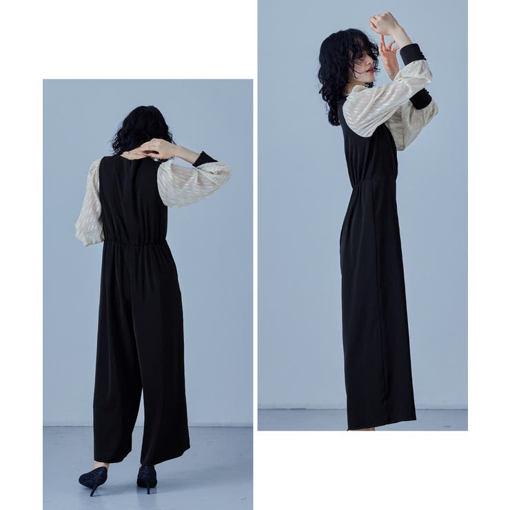 niana パンツドレス カシュクールデザインパンツドレス