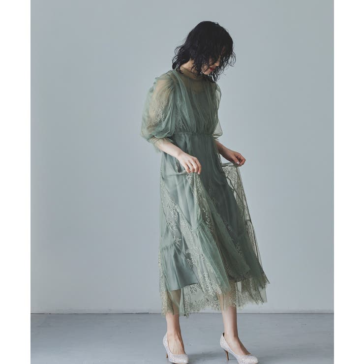 niana レースチュール切替ドレス niana ニアナ レースチュール切替ドレス[品番：FT000009455