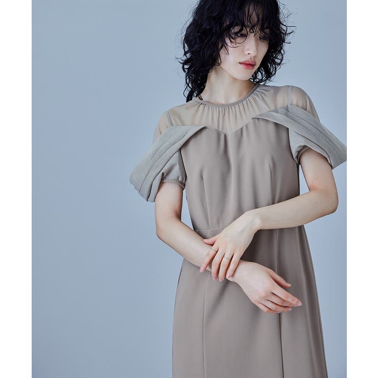 niana ニアナ オフショルダーチュールIラインドレス[品番