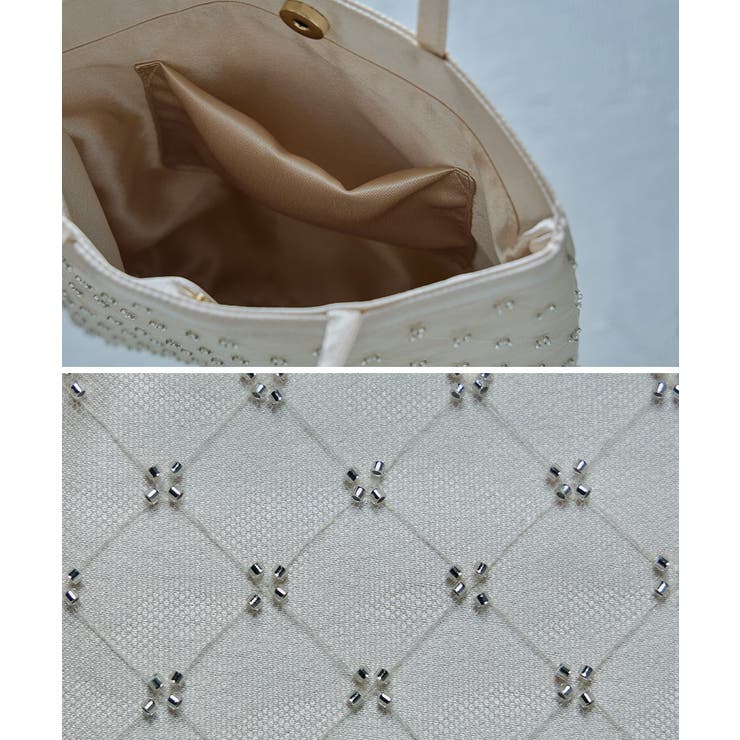 トリーバーチ ビーズ スパンコール 刺繍 サテン トートバック niana ニアナ サテンチュールビーズトートバッグ[品番