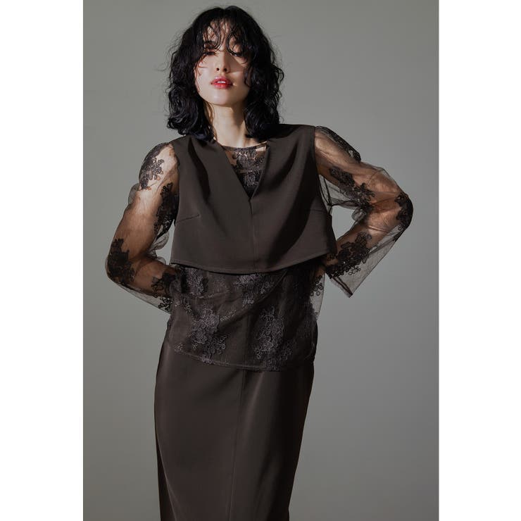 ブラウン | niana ニアナ マルチレイヤードセットドレス | Fashion Letter