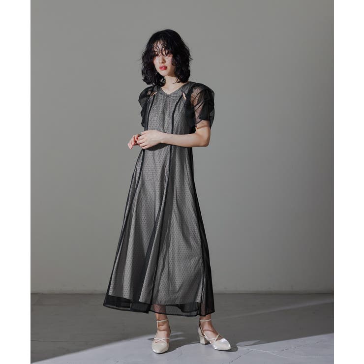 niana ニアナ カットアウトドットチュールドレス[品番
