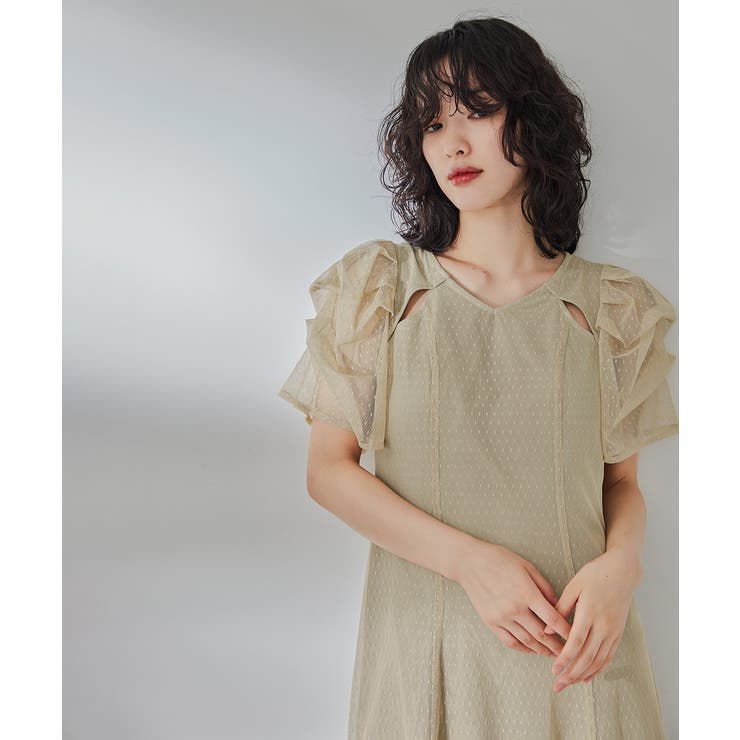 niana ニアナ カットアウトドットチュールドレス[品番