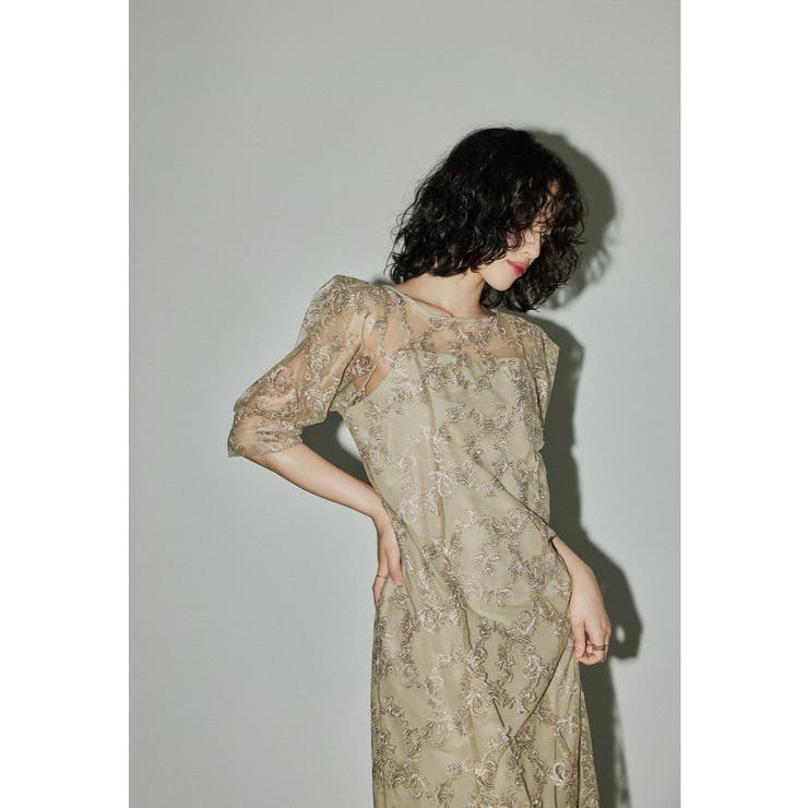 ベージュ×イエロー | niana ニアナ オリジナルペイズリーパターンドレス | Fashion Letter