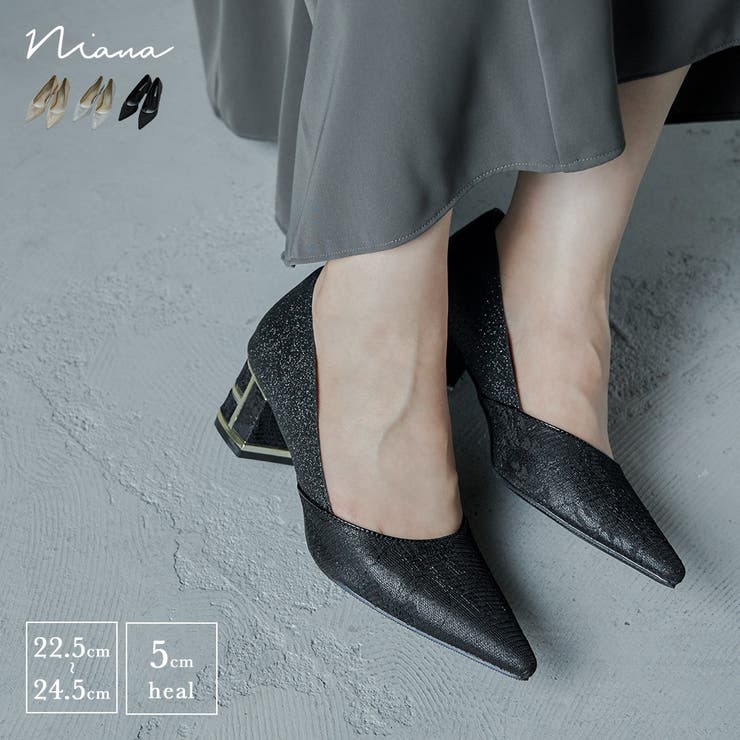 niana ニアナ レースチャンキーヒールパンプス | Fashion Letter | 詳細画像1 