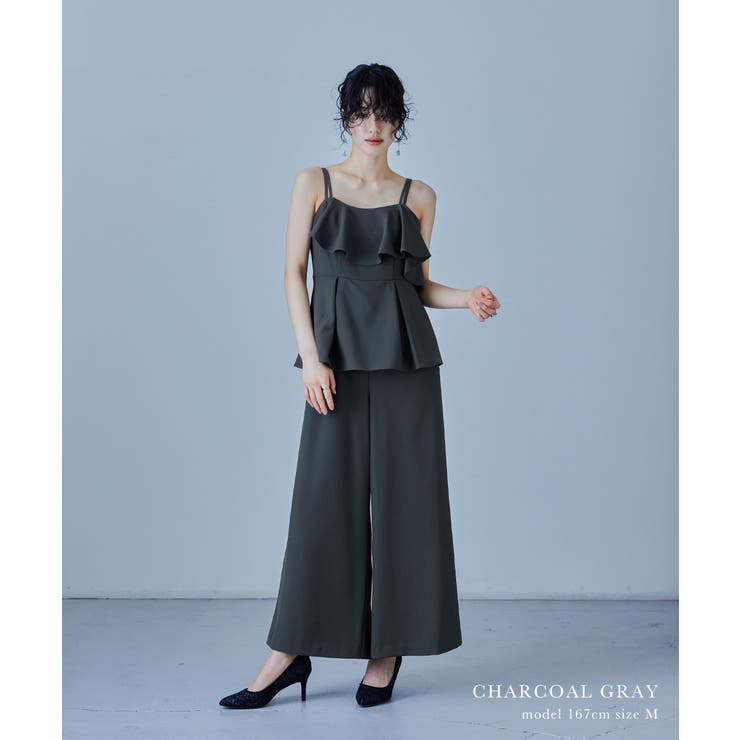 niana ニアナ ペプラムデザインコンビネゾンパンツドレス[品番