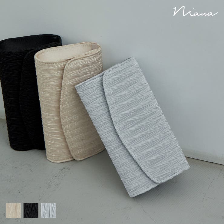 niana ニアナ サテンプリーツクラッチバッグ | Fashion Letter | 詳細画像1 
