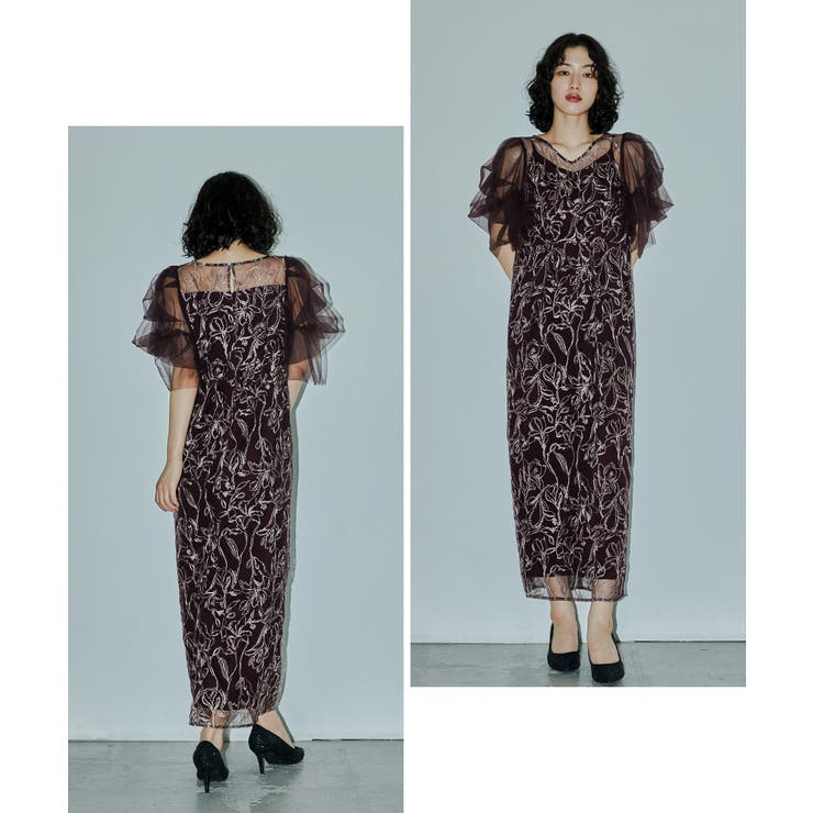 niana ニアナ フラフィースリーブペンシルドレス[品番 niana ニアナ フラフィースリーブペンシルドレス[品番