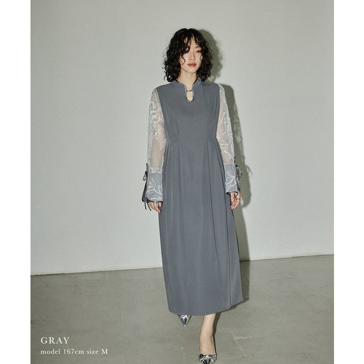 niana ニアナ フェザーフラワーコクーンドレス | Fashion Letter | 詳細画像13 