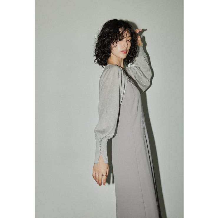 グレー | niana ニアナ ドルマンスリーブラメニットボレロ | Fashion Letter