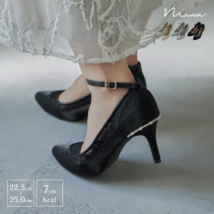 niana ニアナ アンクルベルトシアーレースサテンパンプス | Fashion Letter | 詳細画像1 