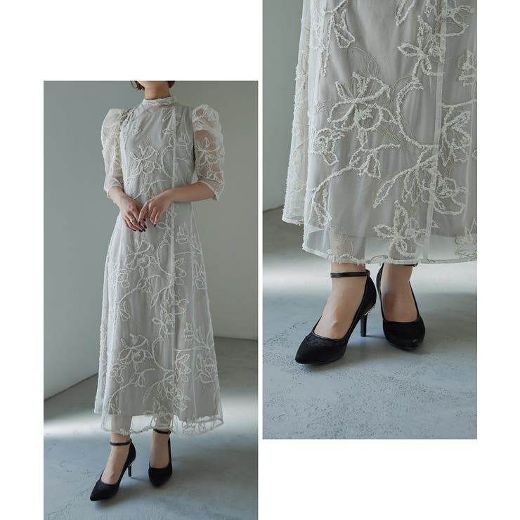 niana ニアナ アンクルベルトシアーレースサテンパンプス | Fashion Letter | 詳細画像13 