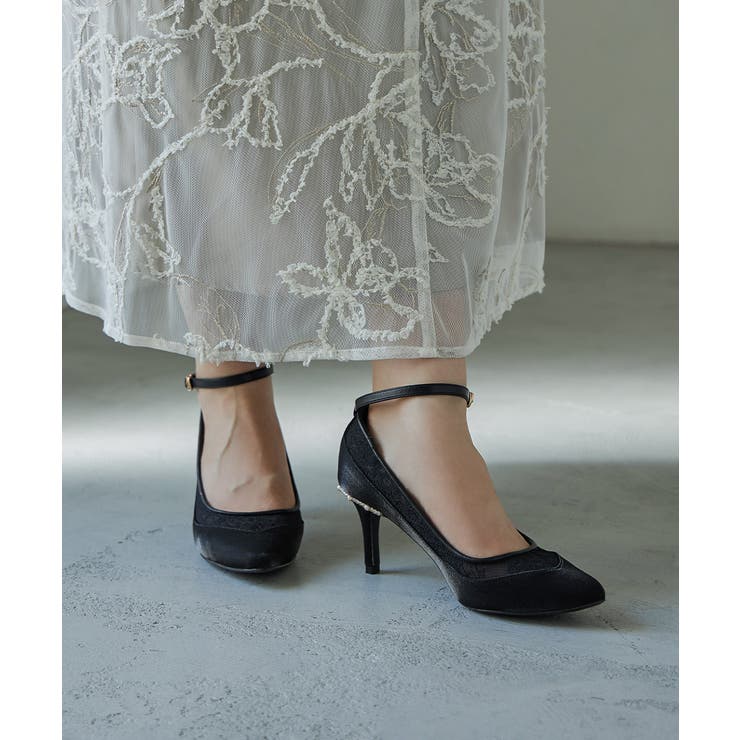 niana ニアナ アンクルベルトシアーレースサテンパンプス | Fashion Letter | 詳細画像14 