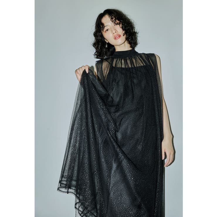 ブラック | niana ニアナ シアーラメAラインドレス | Fashion Letter