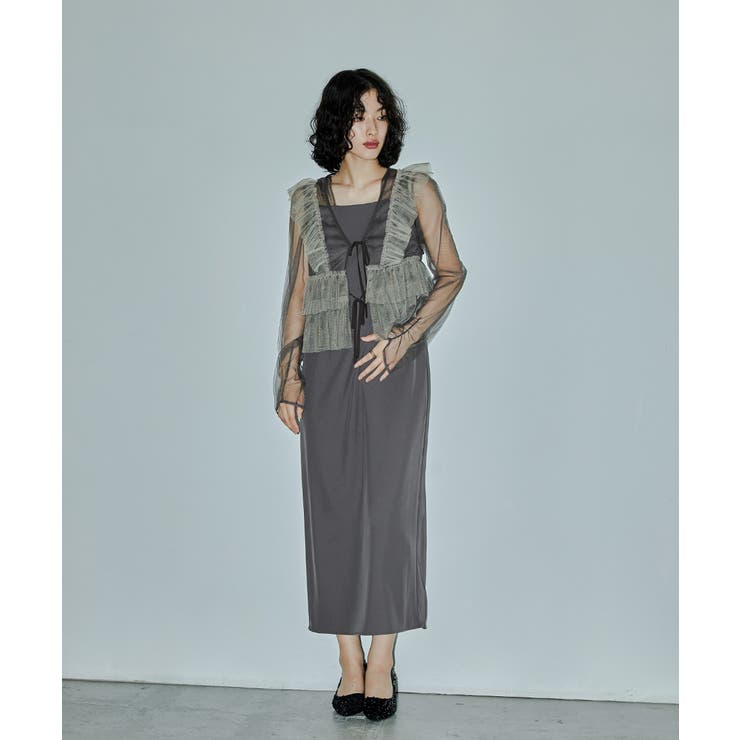 niana ニアナ フリルベストペンシルドレス | Fashion Letter | 詳細画像3 