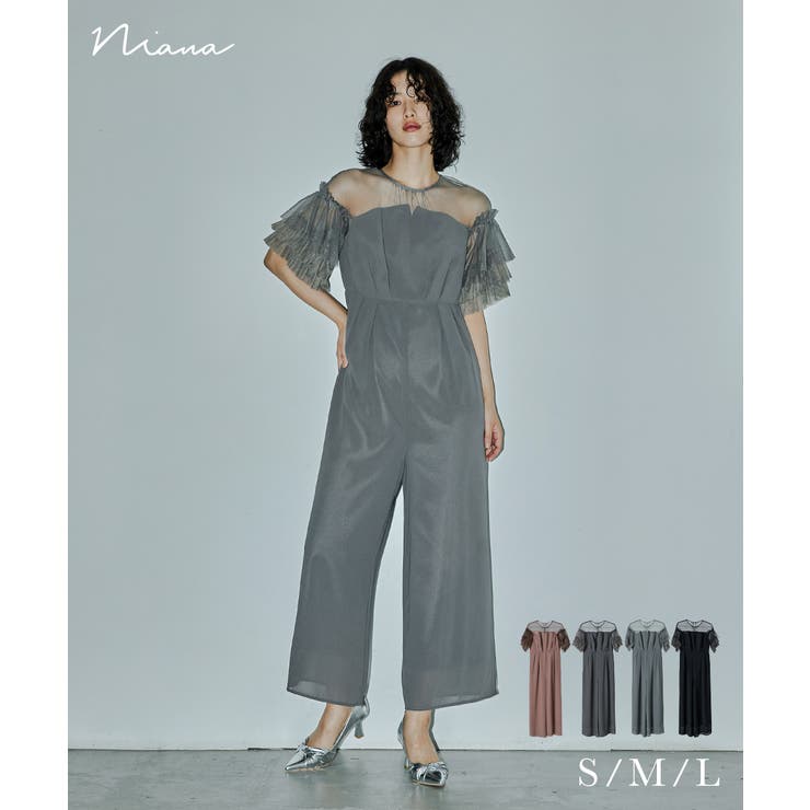 niana ニアナ チュールフリルレイヤードスリーブパンツドレス | Fashion Letter | 詳細画像1 