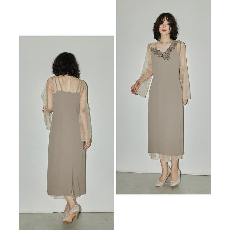 niana ニアナ チュールレイヤードレースデザインドレス[品番