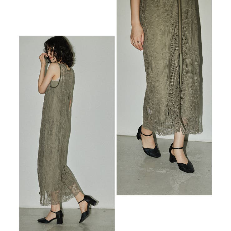 【値下げ中】niana ケミカルレースジッパードレス niana ドレス ケミカルレースジッパードレス パーティードレス