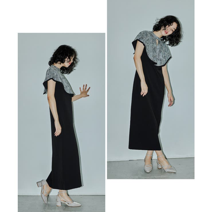 niana ニアナ リーフ刺繍ケープデザインドレス | Fashion Letter | 詳細画像10 