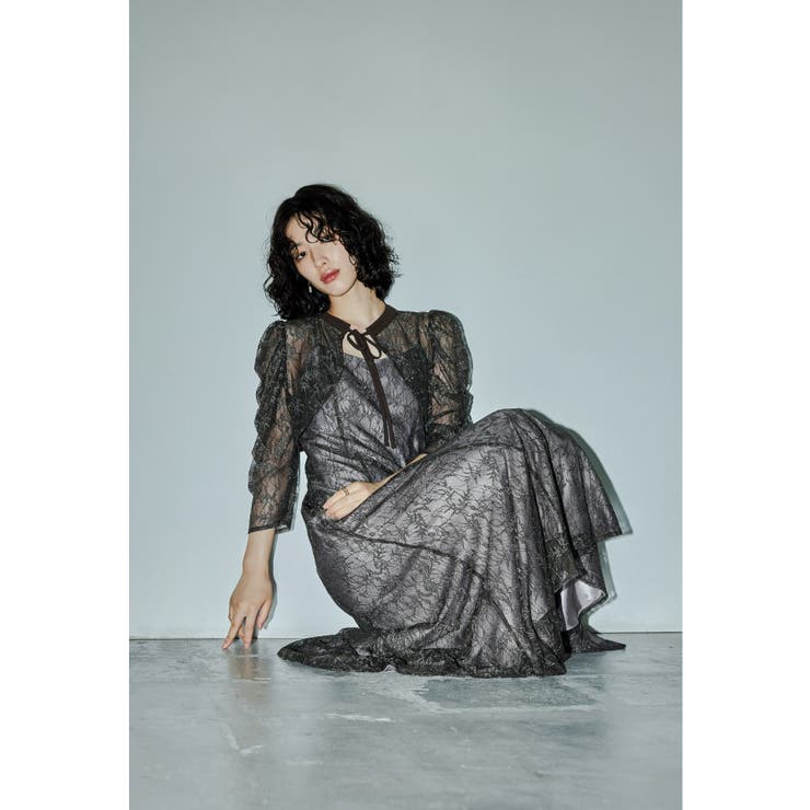 ブラウン | niana ニアナ ラメレースボレロセットワンピース | Fashion Letter