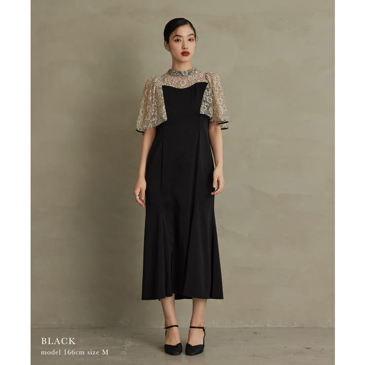 niana ニアナ ラメレース切り替えマーメイドドレス | Fashion Letter | 詳細画像6 