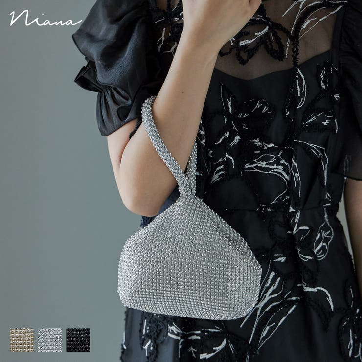 niana ニアナ ラインストーンワンハンドルミニバッグ | Fashion Letter | 詳細画像1 