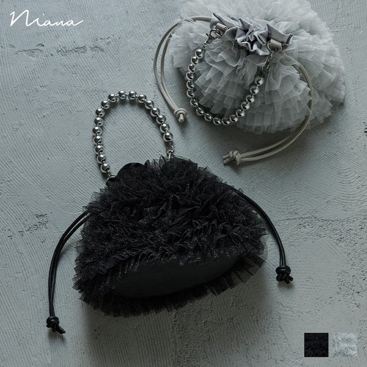 niana ニアナ ラメチュール巾着バッグ | Fashion Letter | 詳細画像1 