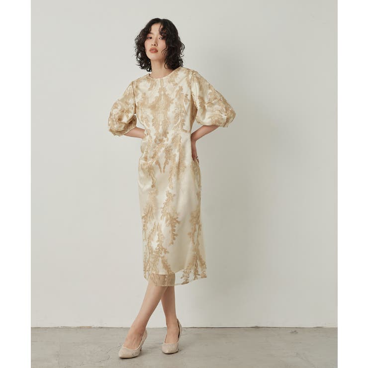 niana ニアナ リーフ刺繍デザインコクーンドレス | Fashion Letter | 詳細画像14 