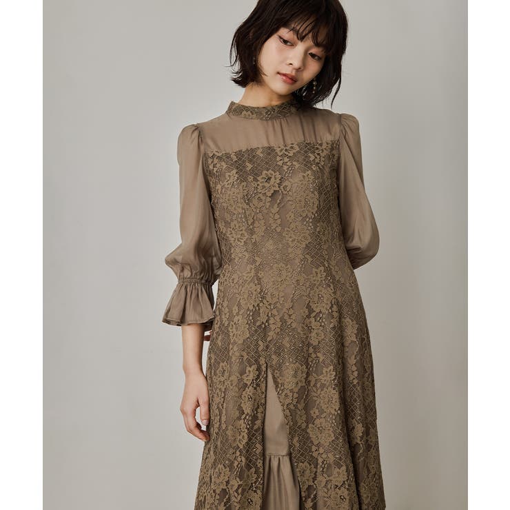 niana ニアナ シャーリングスリーブ花柄レースドレス | Fashion Letter | 詳細画像10 