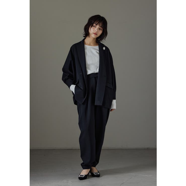 ネイビー | niana ニアナ ドルマンスリーブデザインパンツスーツ | Fashion Letter