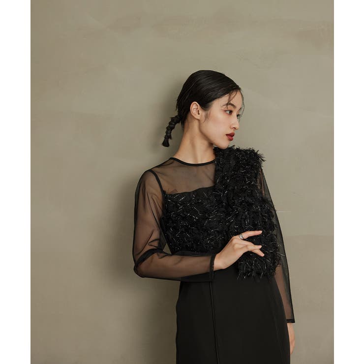 niana フリンジグリッタードレス niana ドレス フリンジグリッターノットドレス 秋冬 結婚式 成人
