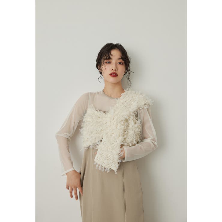 ベージュ | niana ニアナ フリンジグリッターノットドレス | Fashion Letter