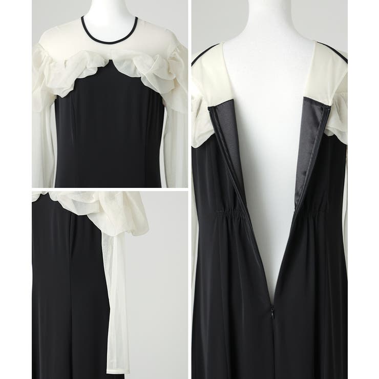 niana フリルフレアドレス チャコール　L niana ニアナ フリルフレアドレス[品番：FT000009885]｜Fashion
