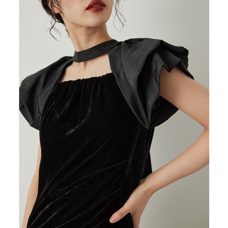 niana ニアナ ドレープベロアドレス[品番：FT000009887]｜Fashion  Letter（ファッションレター）のレディースファッション通販｜SHOPLIST（ショップリスト）