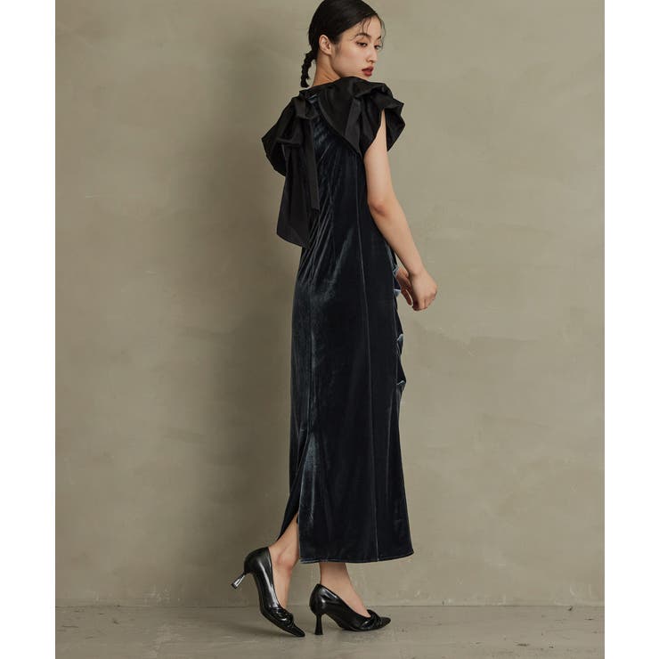 niana ニアナ ドレープベロアドレス[品番：FT000009887]｜Fashion  Letter（ファッションレター）のレディースファッション通販｜SHOPLIST（ショップリスト）