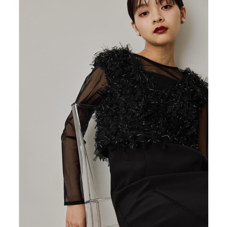 niana フリンジグリッターベストセットドレス niana ニアナ フリンジグリッターベストセットドレス[品番