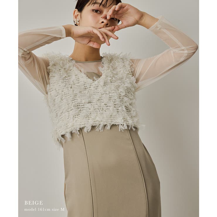 niana ニアナ フリンジグリッターベストセットドレス | Fashion Letter | 詳細画像12 