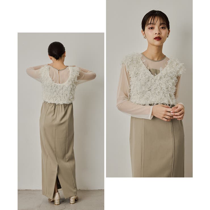 niana フリンジグリッターベストセットドレス ニアナ niana フリンジグリッターベストセットドレス 秋冬 結婚式 成人