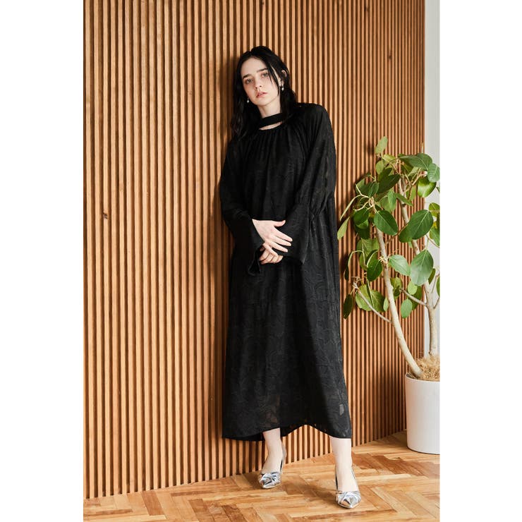 ブラック | niana ニアナ ルーズジャガードドレス | Fashion Letter