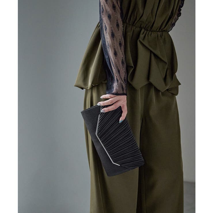 niana ニアナ プリーツスクエアクラッチバッグ | Fashion Letter | 詳細画像7 