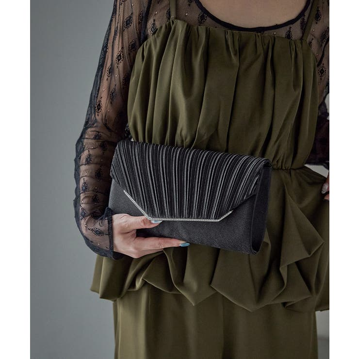 niana ニアナ プリーツスクエアクラッチバッグ | Fashion Letter | 詳細画像8 