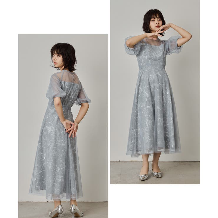 niana ニアナ チュールスパンコール刺繍レースドレス[品番