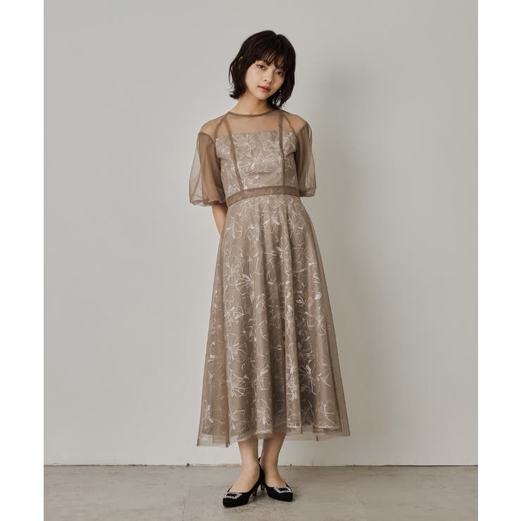 niana ニアナ チュールスパンコール刺繍レースドレス[品番