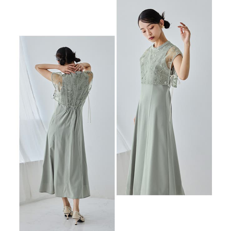 niana スパンコールドレス niana ニアナ スパンコールレースドッキングドレス[品番